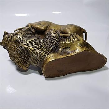 置物　真鍮　銅 Amazon.co.jp: ZXKYZR8 真鍮の闘牛のクマの像、闘牛のクマの彫刻